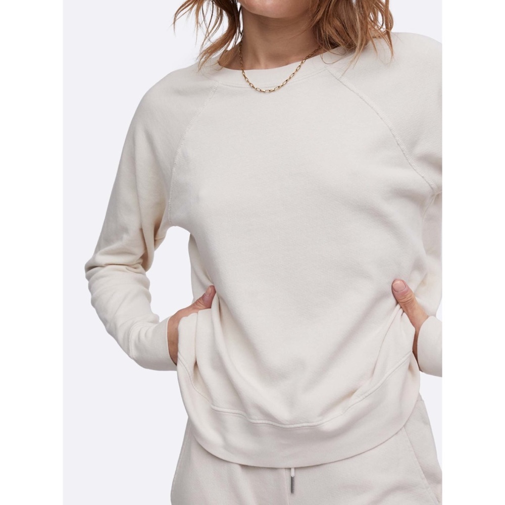 NWT MATE the Label Organic Terry Raglan Sweatshirt in color ‘Bone’